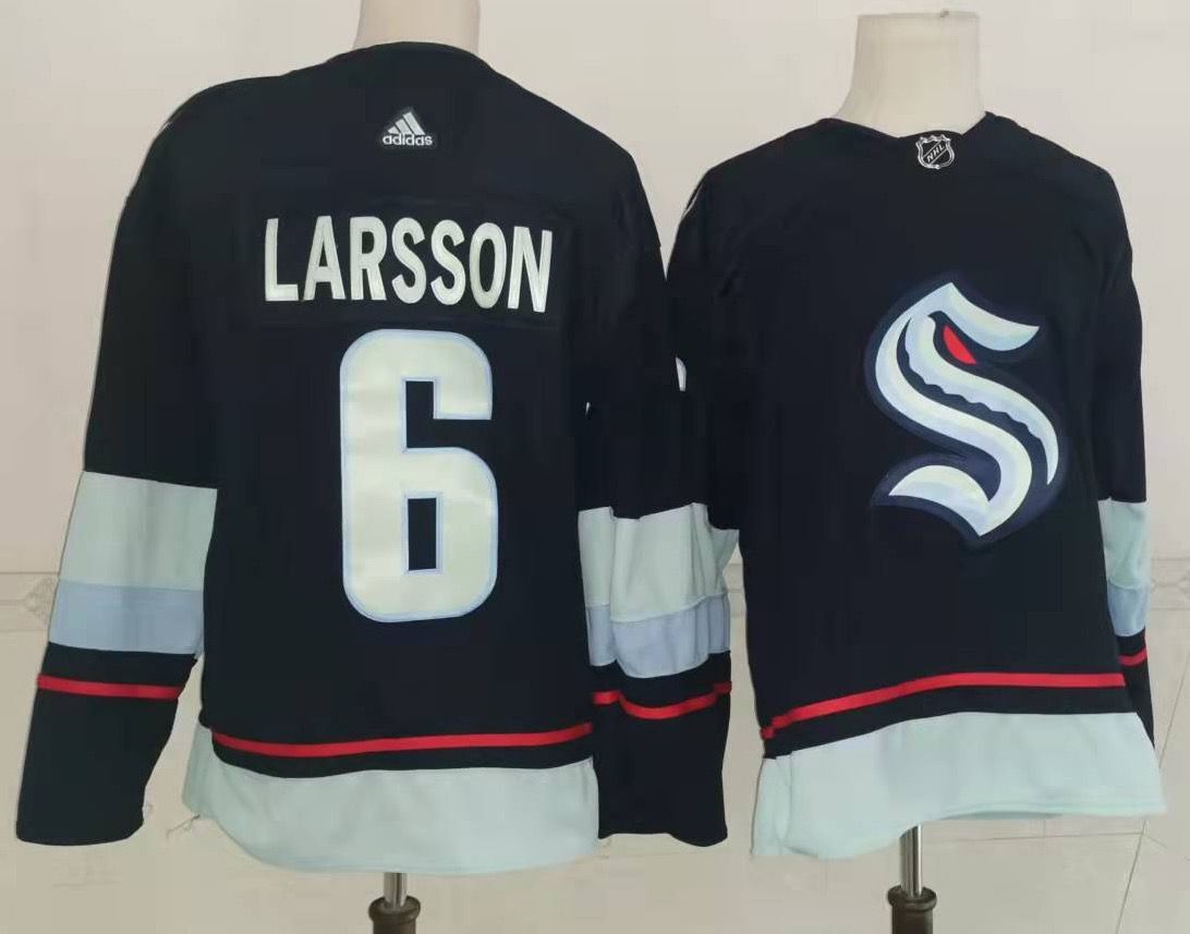 Men's Seattle Kraken Adam Larsson #6 Deep Sea Blue Home Breakaway Jersey